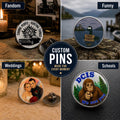 Custom Full-Color UV Printed Metal Lapel Pins – 1 Inch Logo, Team, Business Event Favors