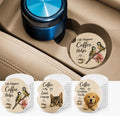 Custom Photo Pet Logo Car Coasters | Personalized Cup Holder Set