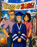 Graduation Edition: Custom Anime Family Portrait | Cel Shaded Manga Style Canvas Print
