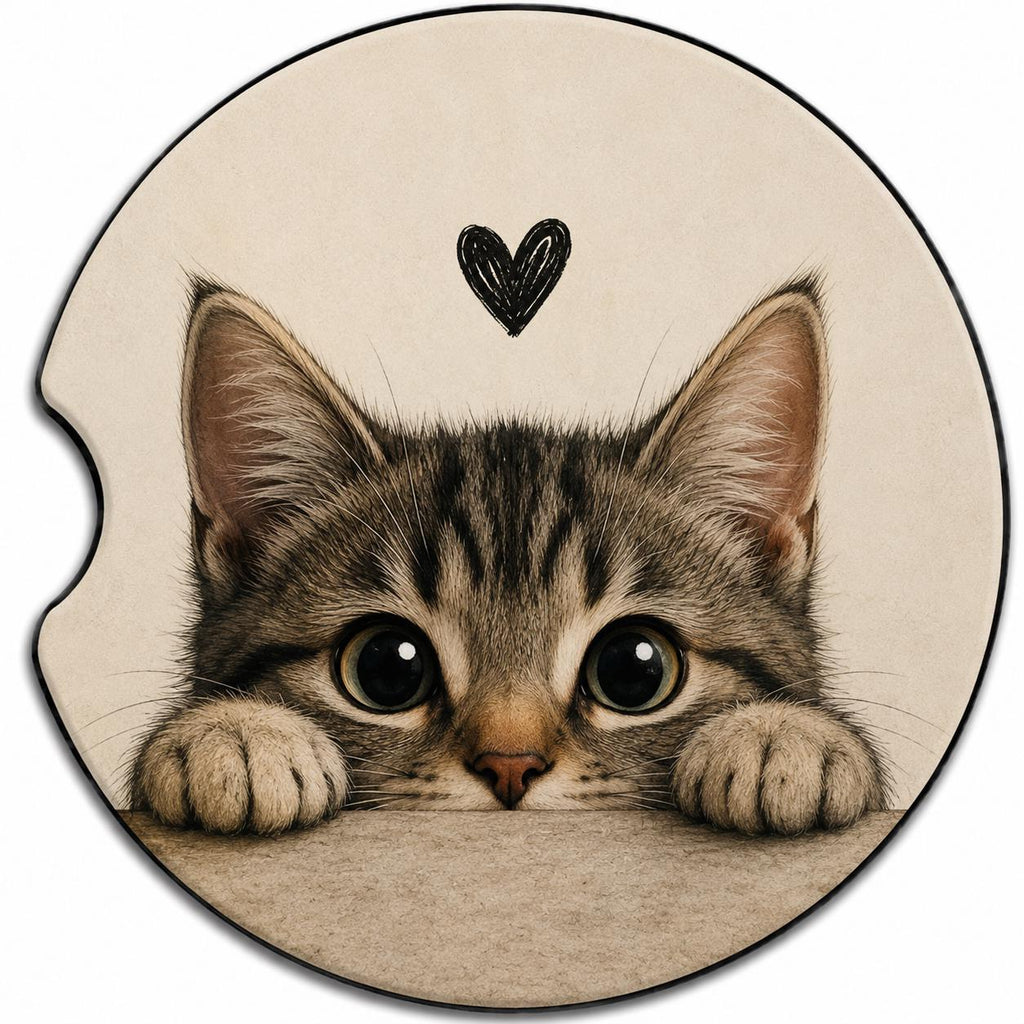 Custom Photo Pet Logo Car Coasters | Personalized Cup Holder Set