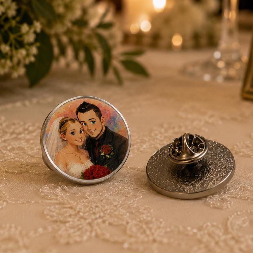 Custom Full-Color UV Printed Metal Lapel Pins – 1 Inch Logo, Team, Business Event Favors
