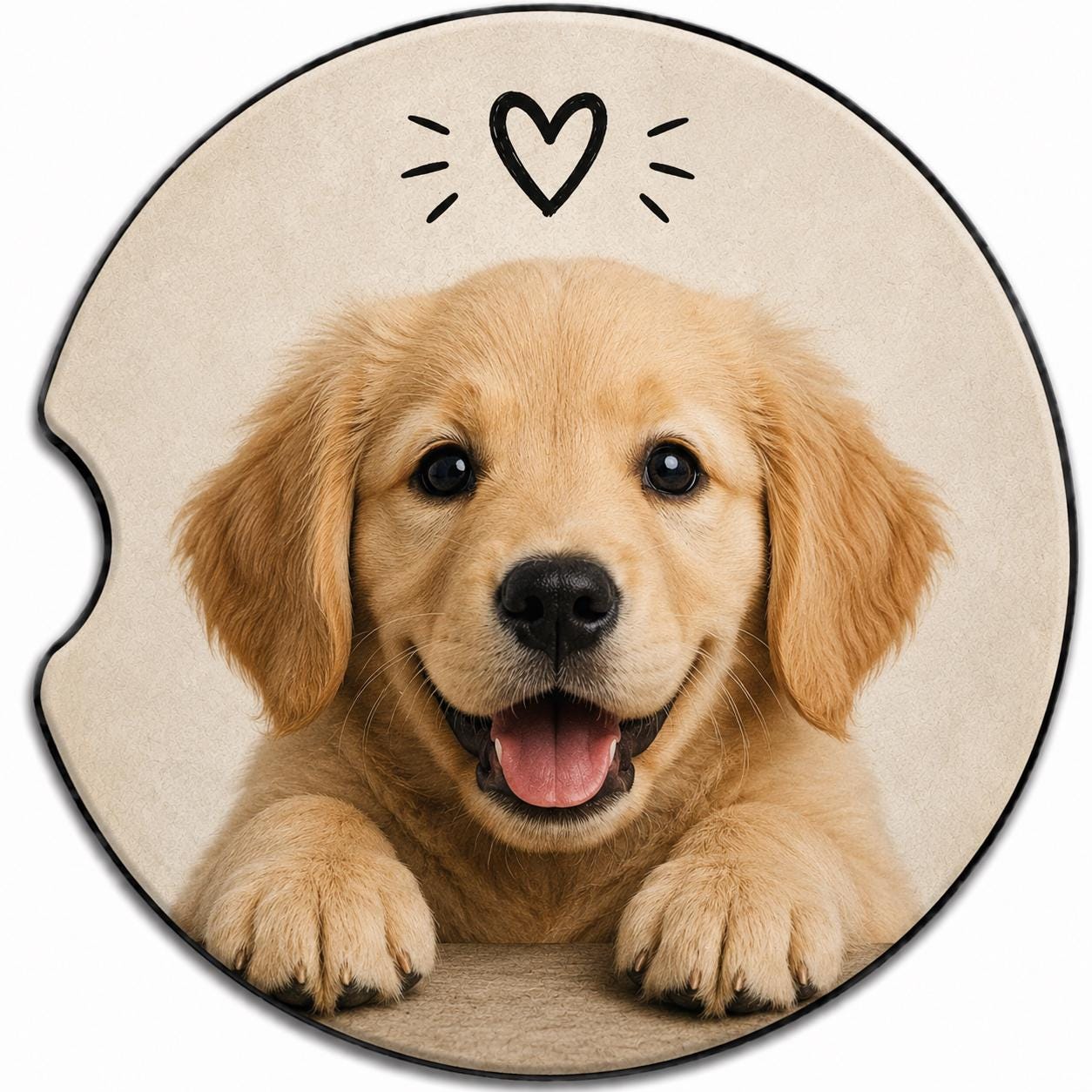 Custom Photo Pet Logo Car Coasters | Personalized Cup Holder Set