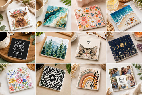 Custom Ceramic Photo Coaster | Personalized Pet, Family, Art, Wedding (Cork Backed)