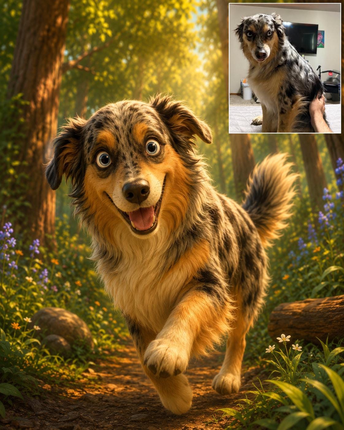Custom Anime Pet Portrait | UV Printed Canvas | Dog Cat Photo Gift | Personalized Pet Lover Wall Art From Photo