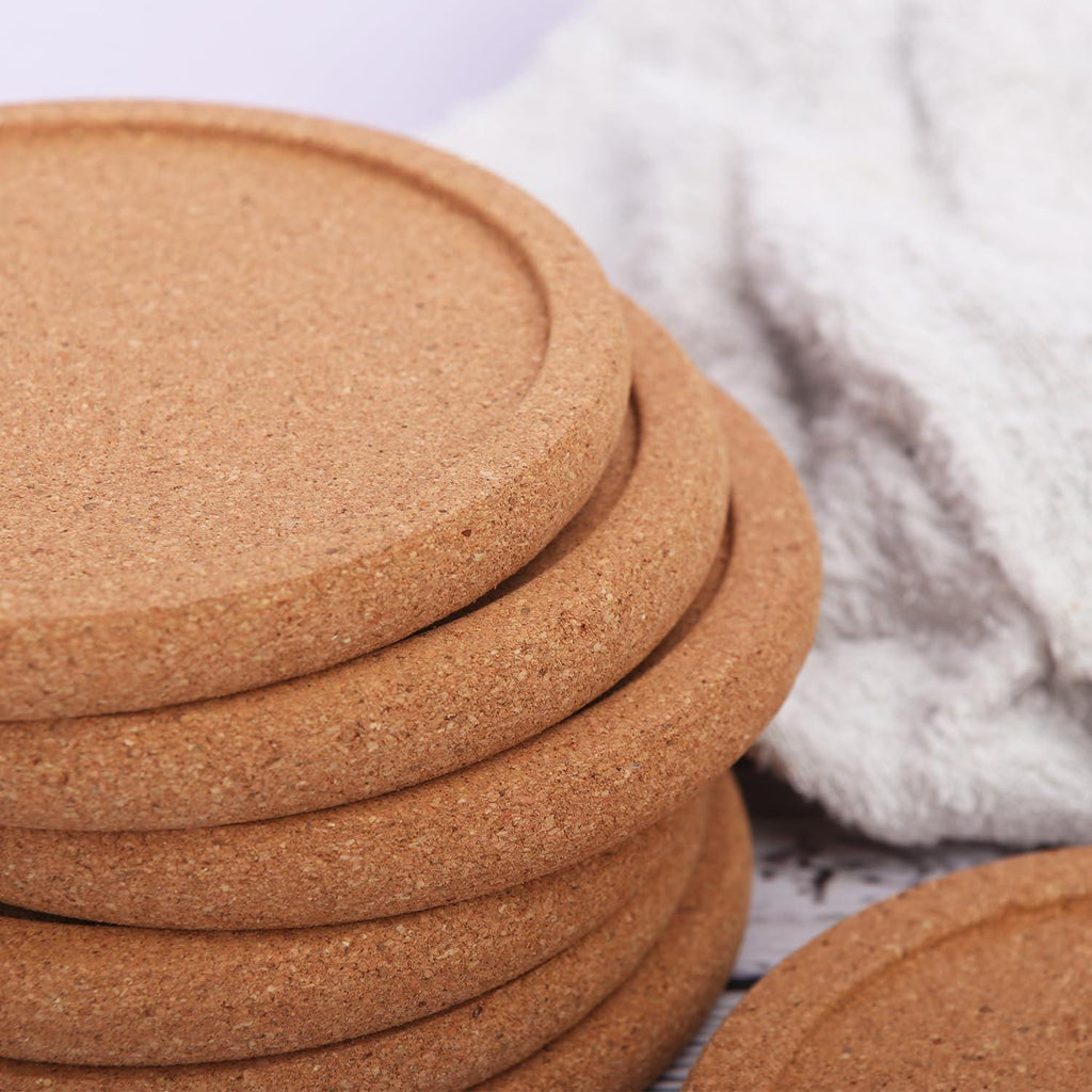 Custom Engraved Cork Coasters | Personalized Lipped Edge Set | Housewarming Wedding Gift | Laser Engraved