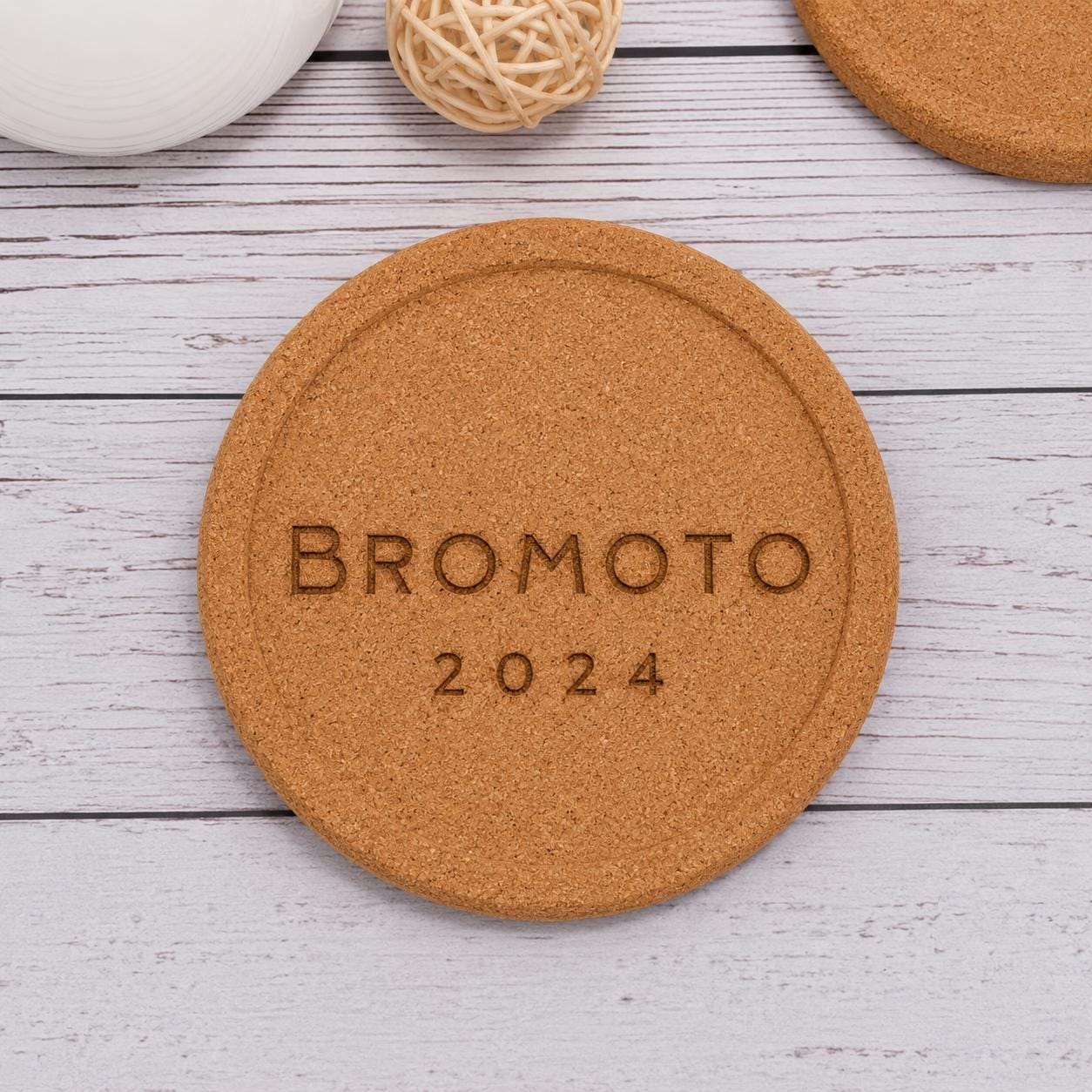 Custom Engraved Cork Coasters | Personalized Lipped Edge Set | Housewarming Wedding Gift | Laser Engraved
