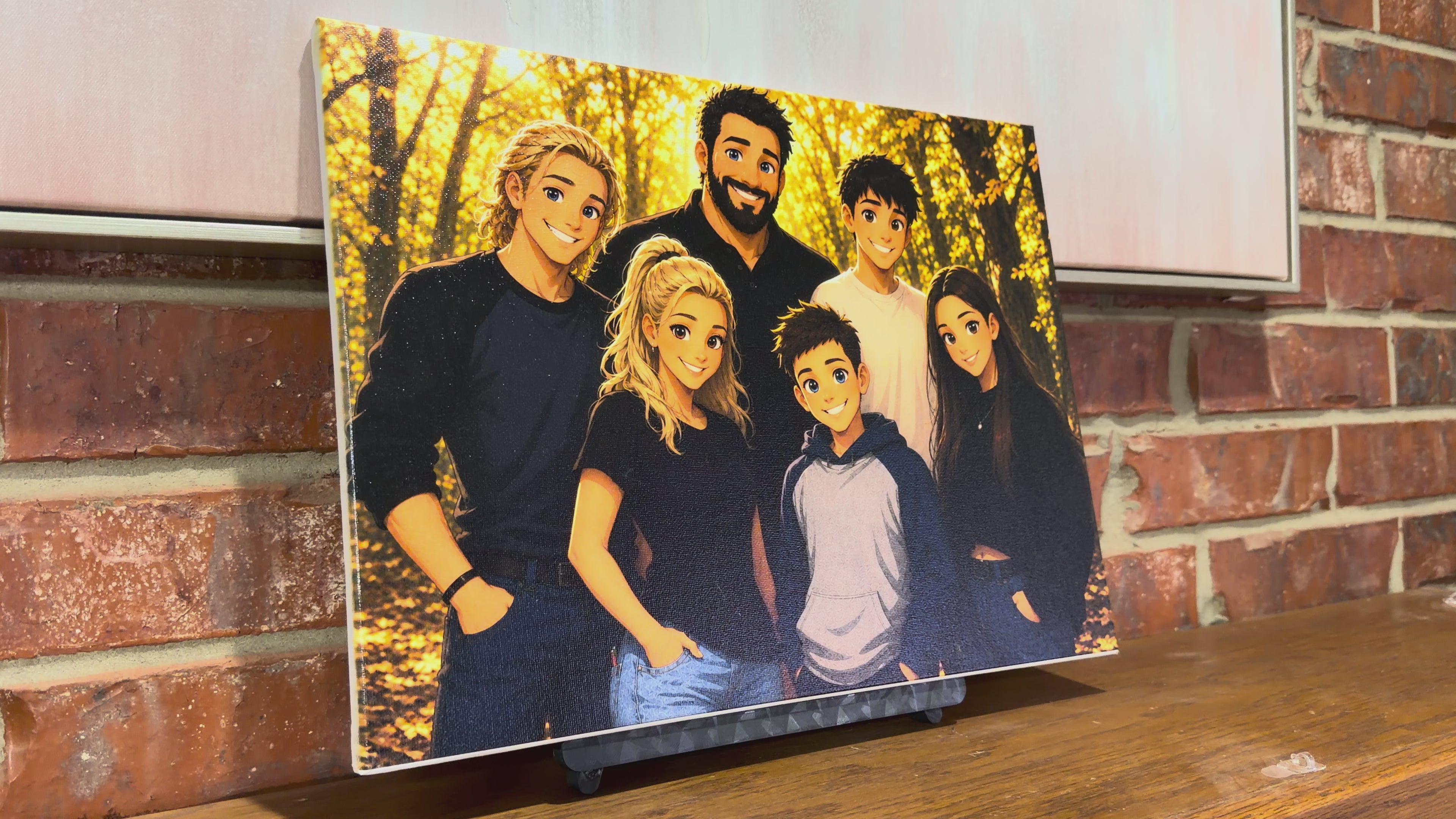 Custom Anime Family Portrait | Cel Shaded Manga Style Canvas Print